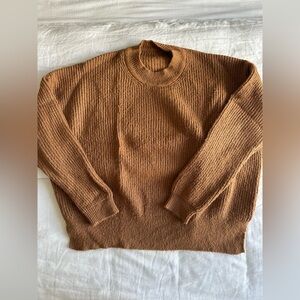 Zara Women's Tan Crew Neck Sweater